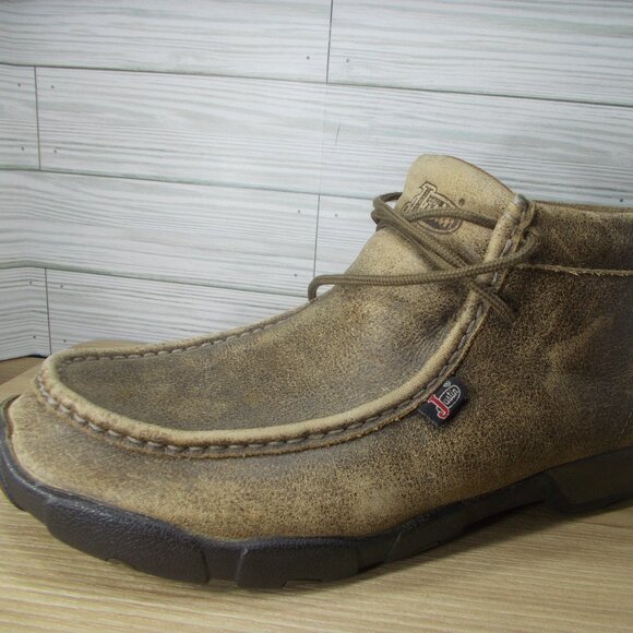Justin Men's Chukka Driving Mocs Size 11 Leather Lace Up Boots - Picture 1 of 5